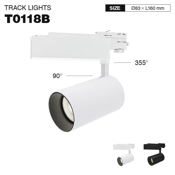 T0118B - 40W 4000K 24°N/B Ra80 Branco - Luzes de trilho LED-Luzes de trilho LED 40W-TRL001-T0118B