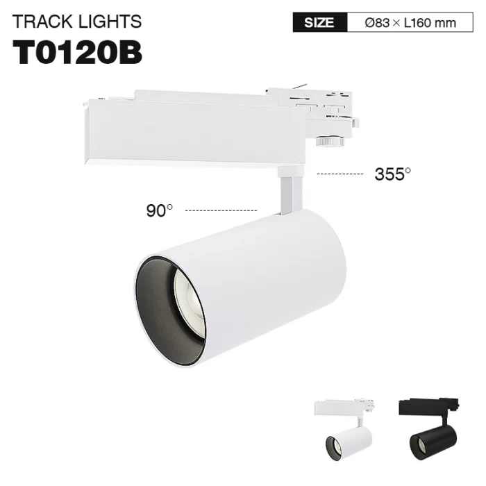 T0120B - 40W 4000K 55° N/B Ra80 سپین - د LED ټریک څراغونه-د دفتر ټریک رڼا--T0120B