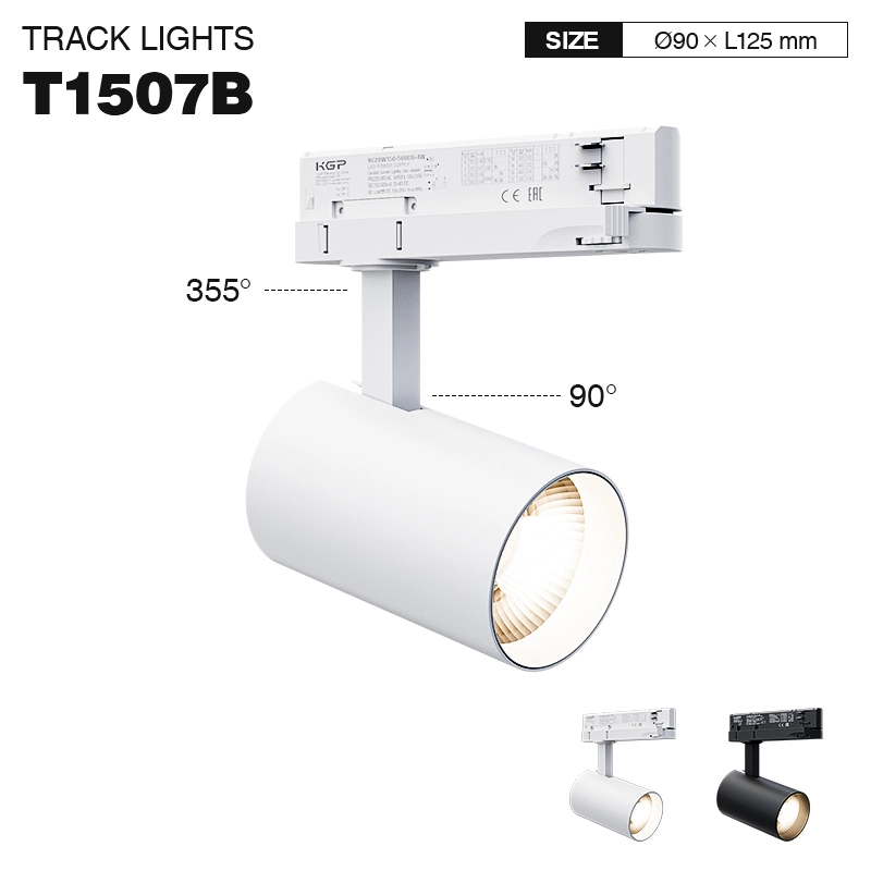 T1507B — 30 Вт 4000K 36°N/B Ra80 Белый — Светодиодные трековые светильники — Светодиодные точечные светильники 20 Вт — T1507B