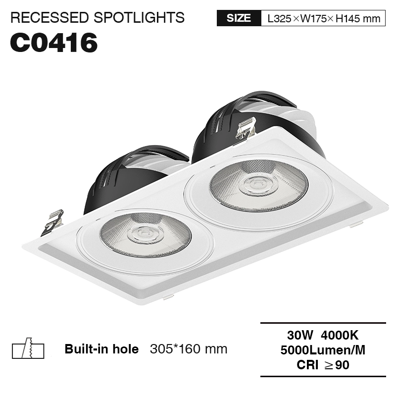 LED Downlights C0416 Buy in Bulk 30W*2 4000K 5000LM CSL004-A KOSOOM-Downlights--01