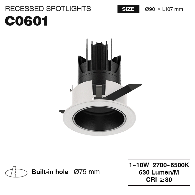 Downlights LED reguláveis ​​Branco quente ou frio 2700K a 6500K 1W 5W 10W CA0601 CSL006-A- Kosoom-Luzes LED personalizadas - 01