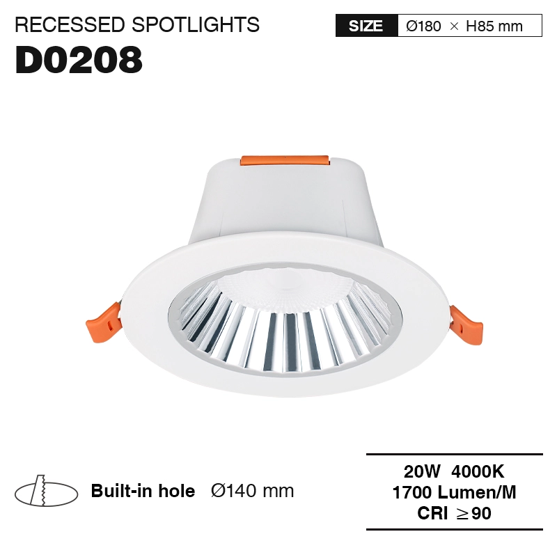 D0208 –20W 4000K 36˚N/B Ra90 White– LED Downlights-Living Room Recessed Lighting--01