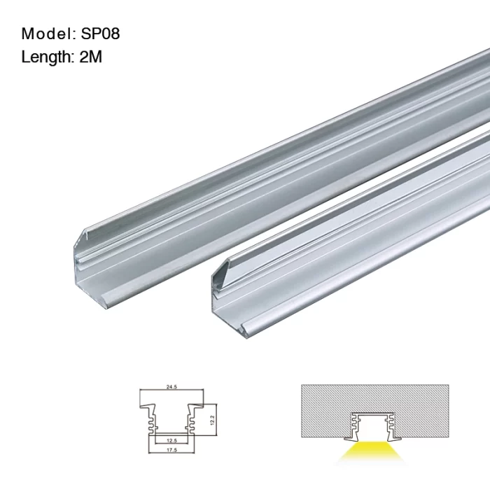 Wide Dimension LED Light Profile - SP08 STL003 Kosoom-LED Aluminum Channel--01