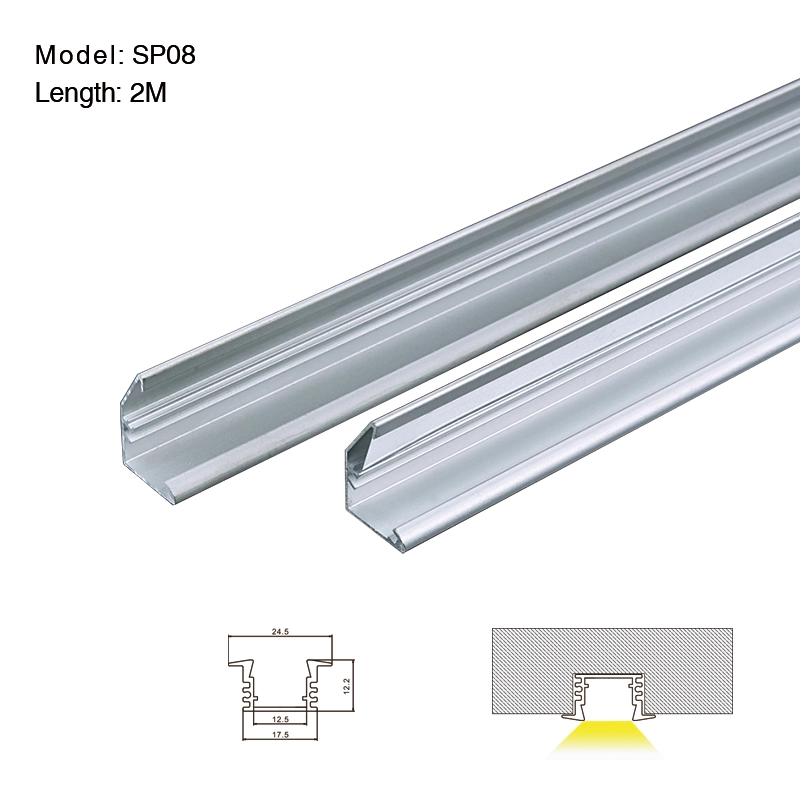 Wide Dimension LED Light Profile - SP08 STL003 Kosoom-LED Aluminum Channel--01
