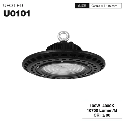 ແສງສະຫວ່າງປະສິດທິພາບສູງ 100W UFO LED ມີສີຂາວອົບອຸ່ນ 4000K - U0101-MLL001-C-KOSOOM-Ip65 High Bay Light-MLL001-C-01