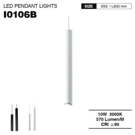 I0106B–10W 3000K 36˚N/B Ra90 Biały – Lampy wiszące – Biała lampa wisząca – 01