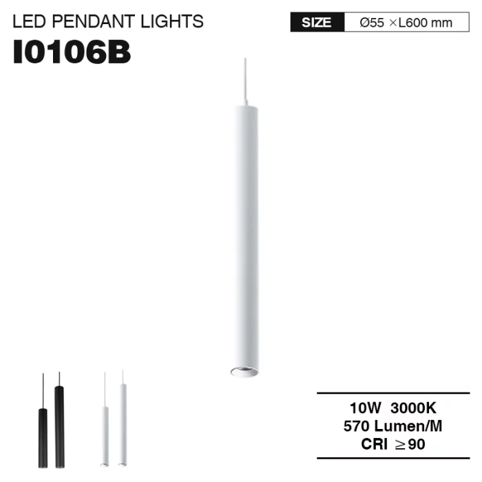 I0106B–10W 3000K 36˚N/B Ra90 Blanco– Lámparas colgantes-Lámpara colgante blanca--01