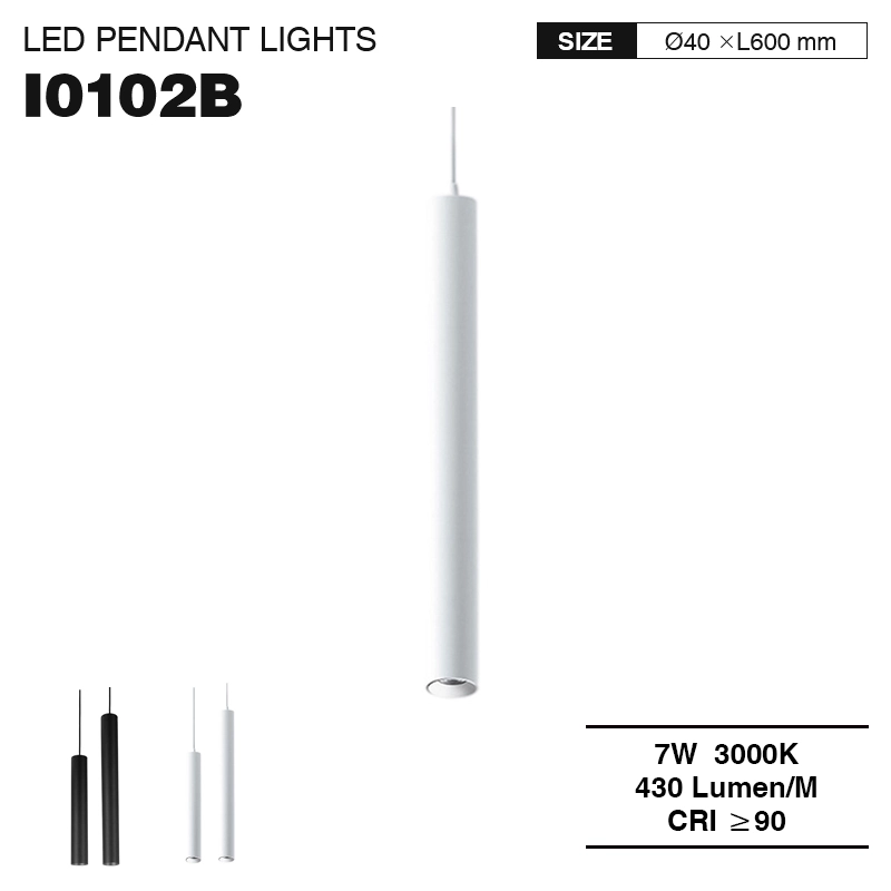 I0102B –7W 3000K 36˚N/B Ra90 White–  Pendants Lights-Kitchen Island Pendant Lights--01