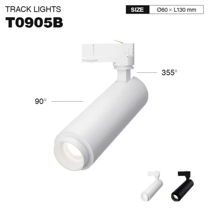 T0905B – 12W 4000K 24˚N/B Ra80 Black –  Track Lights-Office Lighting--01