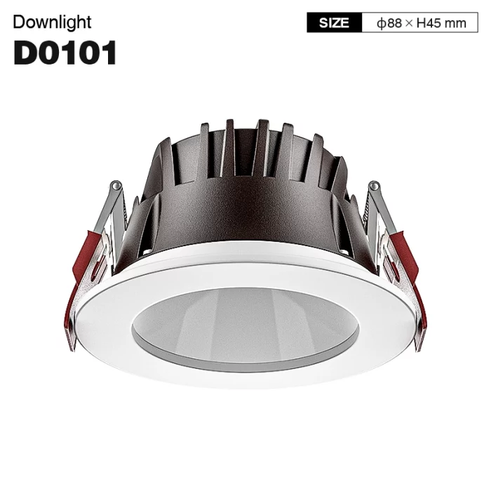 D0101 - 8W 3000K 70°N/B Ra90 White - Recessed Spotlights-Bedroom Lighting-CDL001-E-01