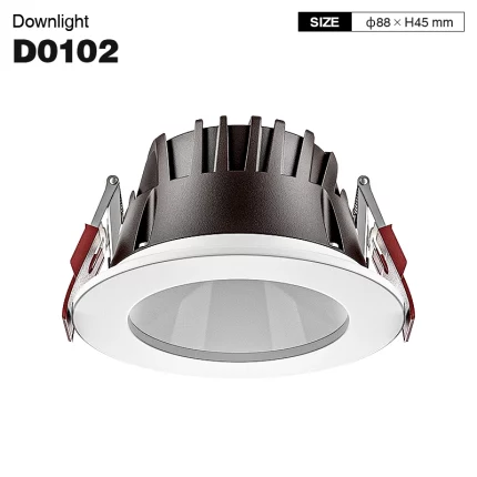 D0102 - 8W 4000K 70°N/B Ra90 White - Recessed Spotlights-Commercial Spotlight--01