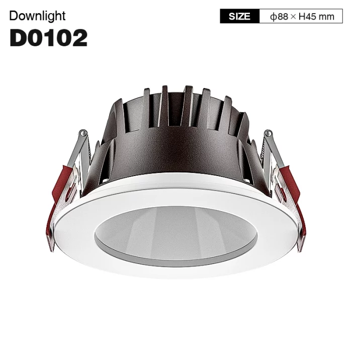 D0102 - 8W 4000K 70°N/B Ra90 White - Recessed Spotlights-Commercial Recessed Lighting-CDL001-E-01