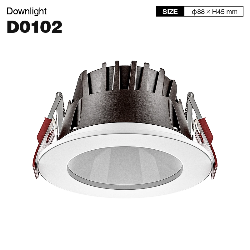 D0102 - 8W 4000K 70°N/B Ra90 White - Recessed Spotlights-Commercial Spotlight--01