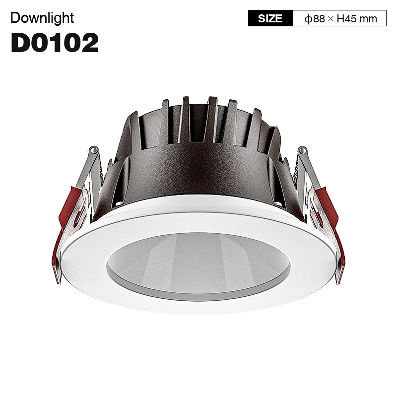 D0102 - 8W 4000K 70°N/B Ra90 Hvid - Forsænket spotlights-kommerciel forsænket belysning-CDL001-E-01