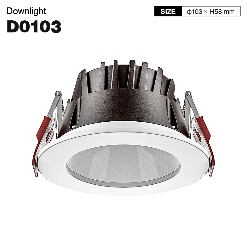 D0103 - 10W 3000K 70°N/B Ra90 White - Recessed Spotlights-Bedroom Recessed Lighting--01