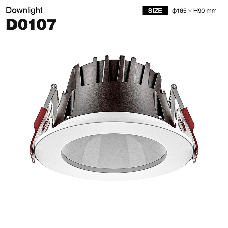 D0107 - 24W 3000K 70°N/B Ra90 White - Recessed Spotlights-24W LED Downlight--01