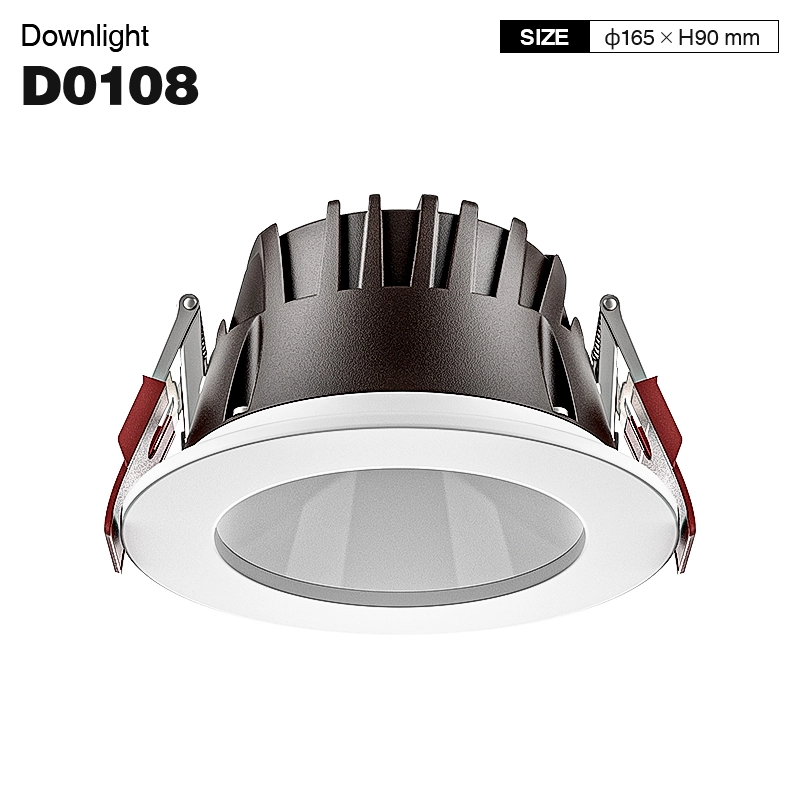 D0108 - 24W 4000K 70°N/B Ra90 White - Recessed Spotlights-Basement Recessed Lighting--01