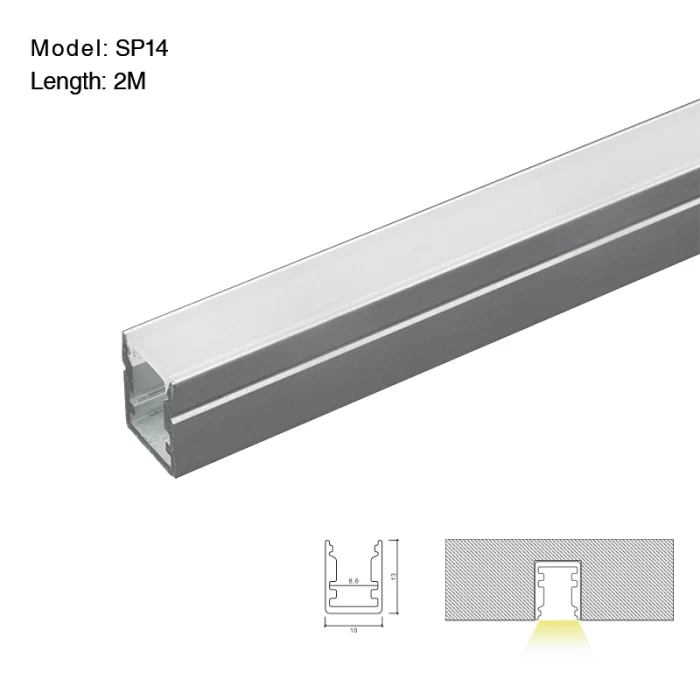 Алюминиевый светодиодный канал L2000×10×13 мм - SP14-Светодиодный канал для поверхностного монтажа--01