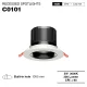 C0101– 5W 3000K 24˚N/B Ra90 سفید – نورافکن LED توکار-روشنایی توکار حمام-CSL001-A-01
