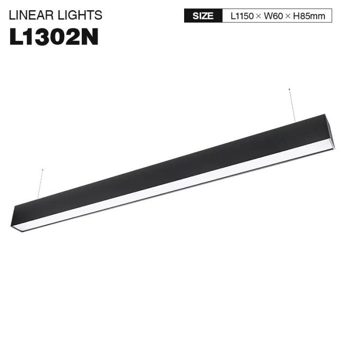 L1302N –20W 4000K 110˚N/B Ra80 Musta – LED-lineaarivalot – Supermarket-valaistus –01