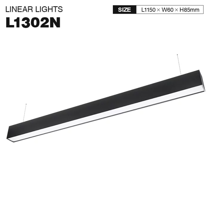 L1302N –20W 4000K 110˚N/B Ra80 أسود – مصابيح LED خطية – إضاءة السوبر ماركت --01