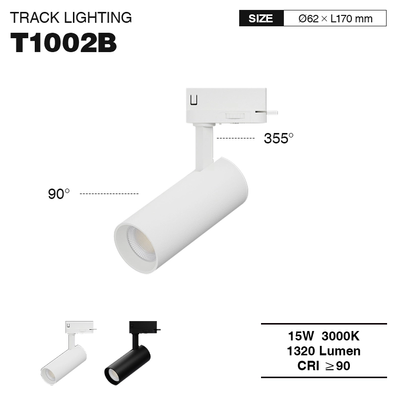 T1002B – 15 W 3000 K 55˚N/B Ra90 Weiß – Schienenleuchten – Innenstrahler – 01