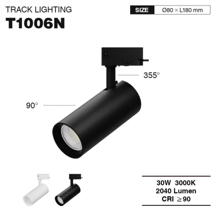 T1008N – 30W 4000K 55˚N/B Ra90 Black –  Track Lights-Track Lighting For Living Room--01