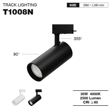 T1008N – 30W 4000K 55˚N/B Ra90 Preto – Track Lights-Art Spotlight--01