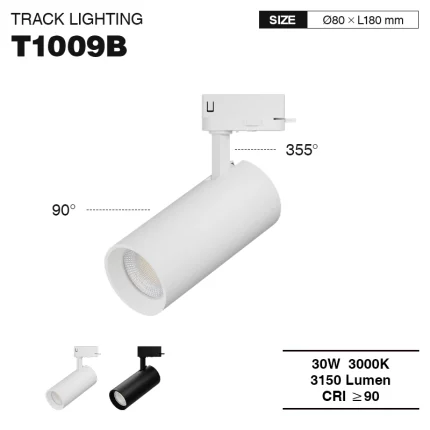 T1009B – 30W 3000K 36˚N/B Ra90 White –  Track Lights-Gallery Track Lighting--01