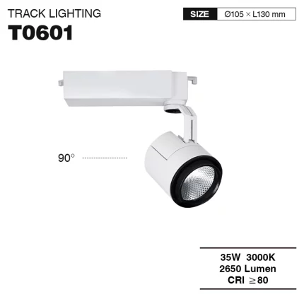 T0601– 35W 3000K 24˚N/B Ra80 Black – LED Track Lights-Kitchen Track Lighting--01