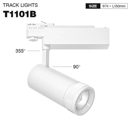 T1101B – 30W 3000K 20˚-60˚N/B Ra80 Putih – Lampu Track-Lampu Sorot Dalam Ruangan--01