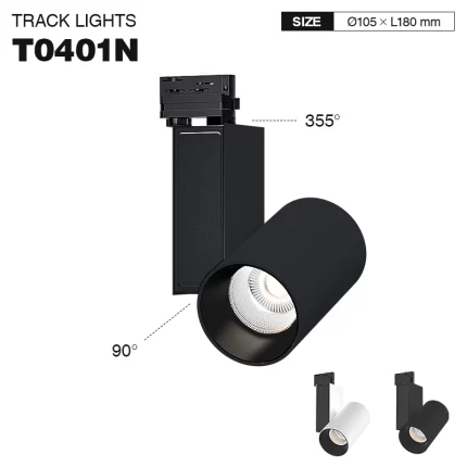 T0401N – 50W 3000K 55˚N/B Ra90 Black – Track Light Fixture-Garage Lighting--01