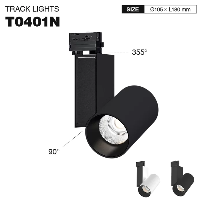 T0401N – 50W 3000K 55˚N/B Ra90 Black – Track Light Fixture-Kitchen Lighting--01