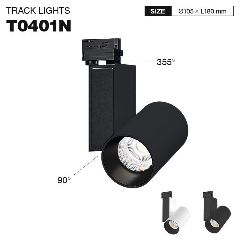 T0401N – 50W 3000K 55˚N/B Ra90 שחור – גוף תאורה למסלול-תאורת מטבח--01