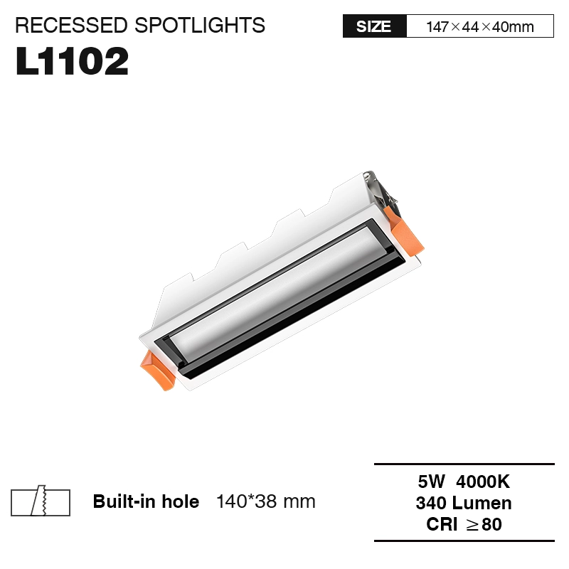 L1102– 5W 4000K 20˚N/B Ra80 White– Spotlight-Recessed Lighting--01