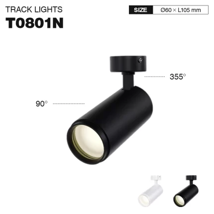 T0801N – 8W 3000K 24˚N/B Ra80 Svart – Spårljusarmatur-takspotlights--01