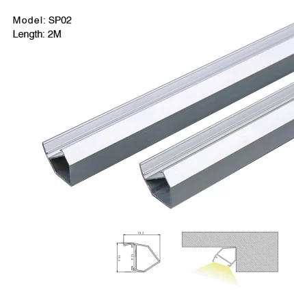 LED Profili L2000×19.3×15.4mm - SP02-Səthə Montaj LED Kanalı--01