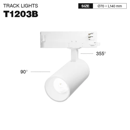 T1203B – 30W 4000K 36˚N/B Ra90 ਵ੍ਹਾਈਟ – LED ਟਰੈਕ ਲਾਈਟਾਂ-ਰਿਟੇਲ ਸਟੋਰ ਲਾਈਟਿੰਗ--01