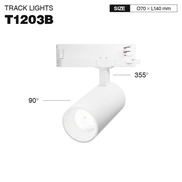 T1203B – 30W 4000K 36˚N/B Ra90 White – LED Track Lights-Retail Store Lighting--01