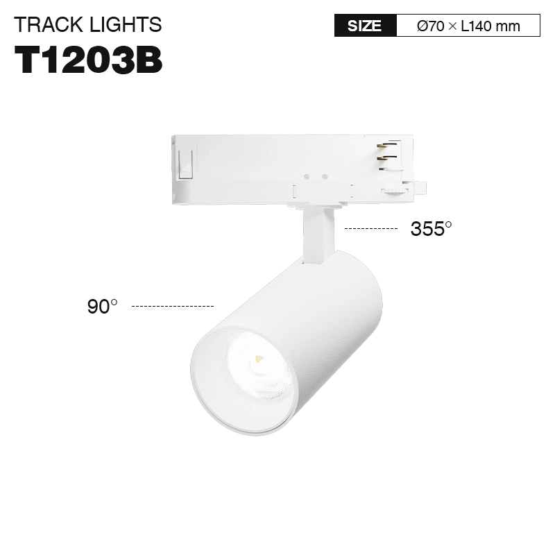 T1203B – 30 ዋ 4000 ኪ 36˚N/ቢ ራ90 ነጭ – LED ትራክ መብራቶች-የችርቻሮ መደብር መብራት--01