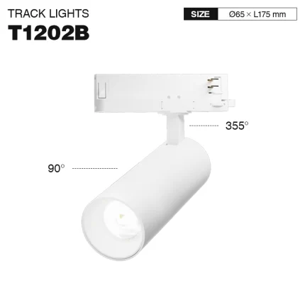 T1202B – 30W 4000K 36˚N/B Ra90 White –  LED Track Lights-White Track Lighting--01