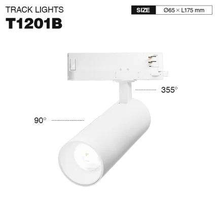 T1201B – 30W 3000K 36˚N/B Ra90 White –  LED Track Lights-Supermarket Lighting --01