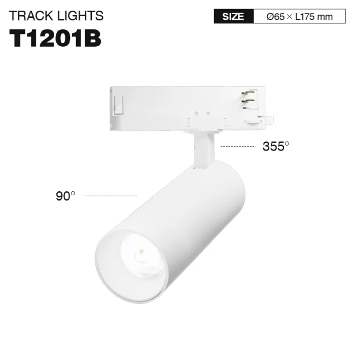 T1201B – 30W 3000K 36˚N/B Ra90 Ağ – LED Track İşıqları-Daxili Spotlight--01