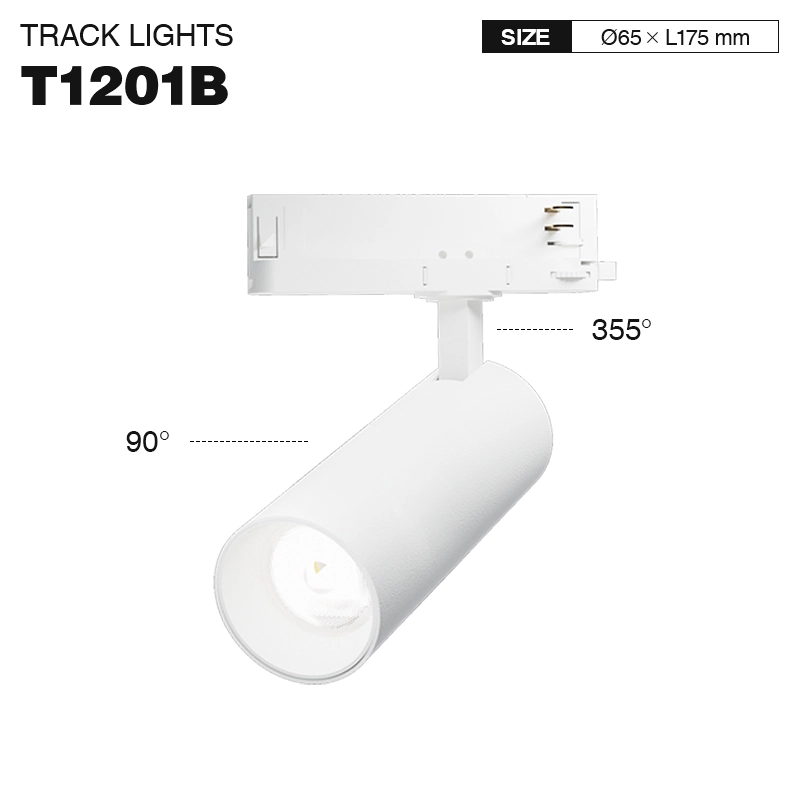 T1201B – 30W 3000K 36˚N/B Ra90 hvid – LED skinnelys-indendørs spotlight--01