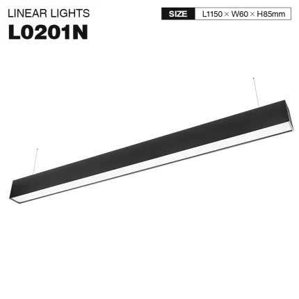 L0201N–40W 3000K 110˚N/B Ra80 Black– Linear Lights-Linear Office Lighting--01
