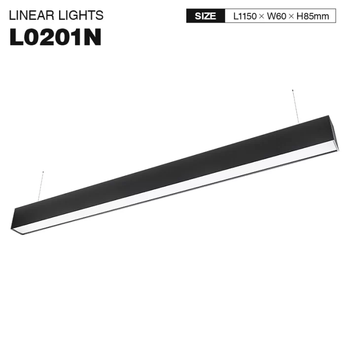L0201N–40W 3000K 110˚N/B Ra80 Black– Linear Lights-Linear Office Lighting-SLL003-A-01