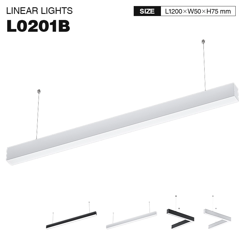 L0201B–40W 3000K 110˚N/B Ra80 Black– Linear Lights-Retail Store Lighting--01