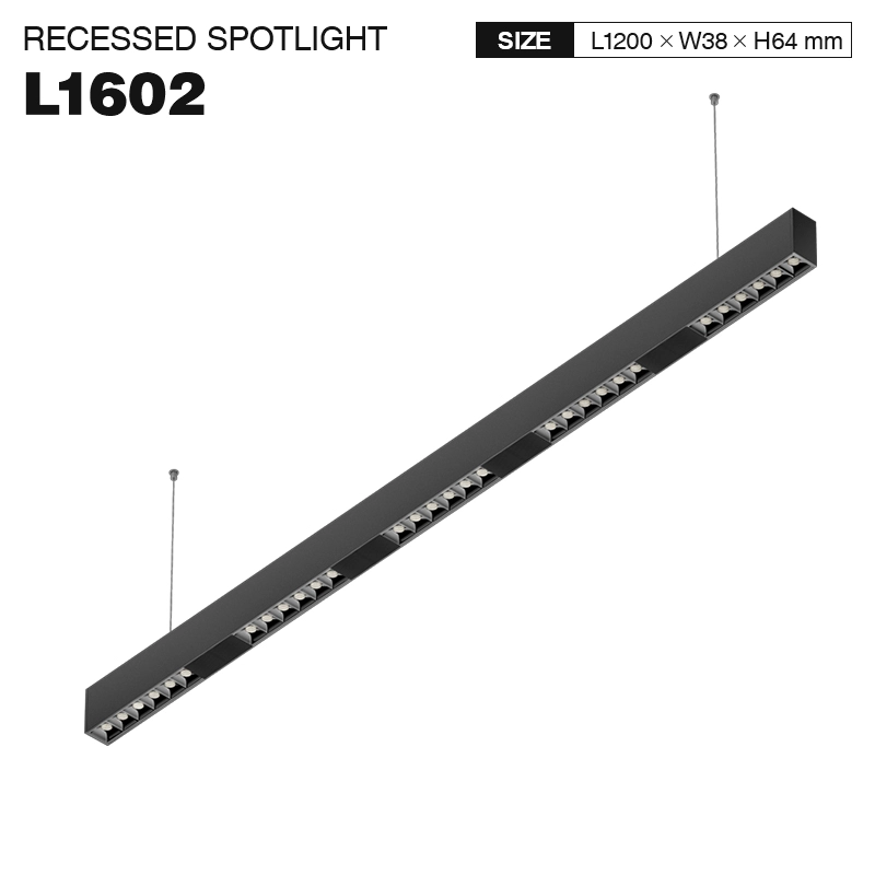 L1602 –30W 4000K 34˚N/B Ra80 Black– LED Linear Lights-Office Lighting--01