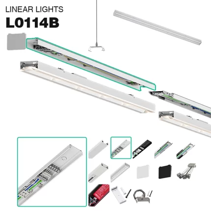 5 Wire White Type B Trunking MLL002 for Linear Lighting 5 Year Warranty-KOSOOM-Retail Store Lighting--01