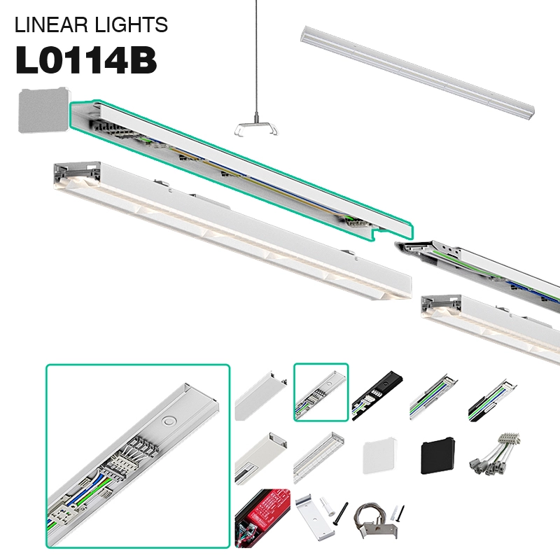 5 Wire White Type B Trunking MLL002 for Linear Lighting 5 χρόνια Εγγύηση-KOSOOM-Φωτισμός καταστήματος λιανικής--01